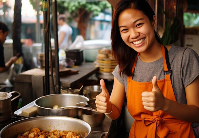 People making coffee in a coffee shop