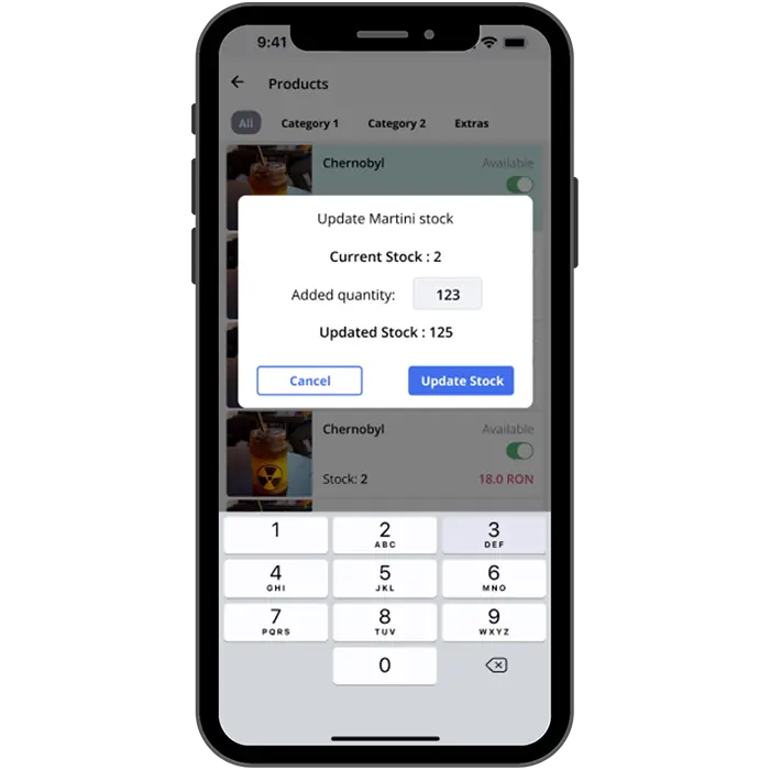 Stock Management koko app interface