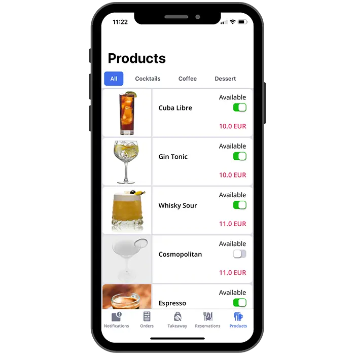 Product details koko app interface
